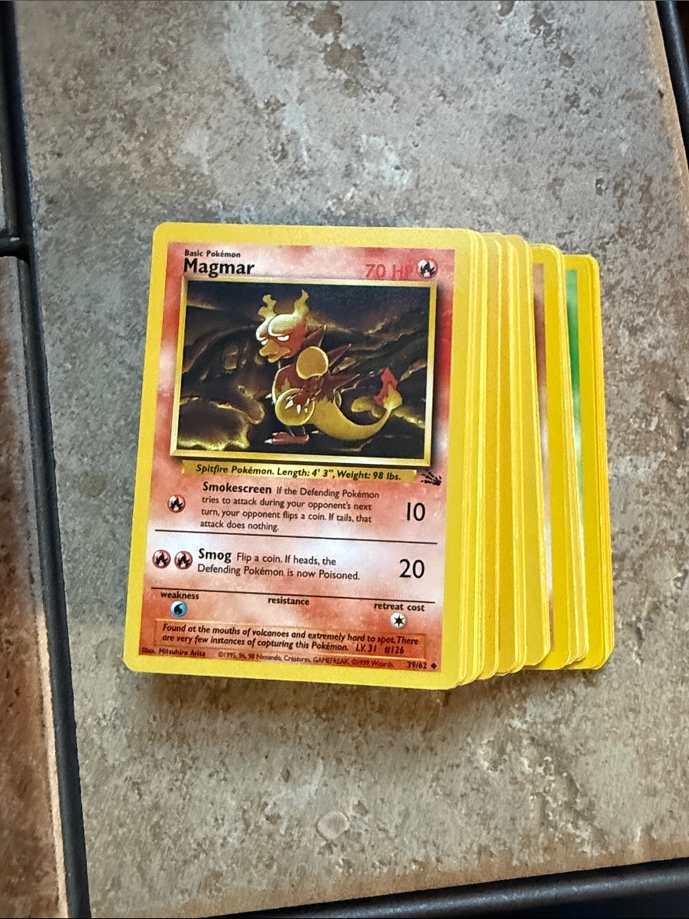 Vintage Pokémon cards stack of 50